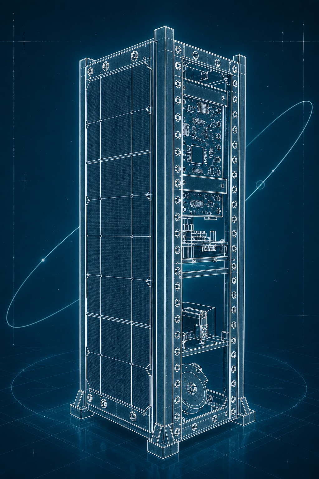Инженерный концепт-чертёж CubeSat 3U